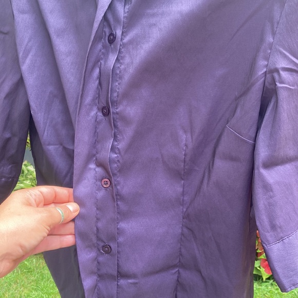 Express stretch - 13/14 purple button up short sleeve shirt - Picture 4 of 10
